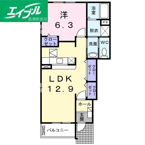 マックスシティIII(1LDK/1階)の間取り写真