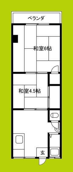 共立マンション(2DK/3階)の間取り写真
