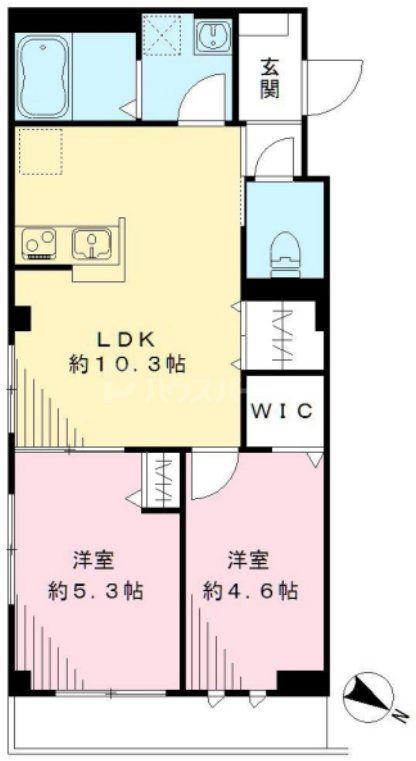 クラルテときわ台(2LDK/4階)の間取り写真