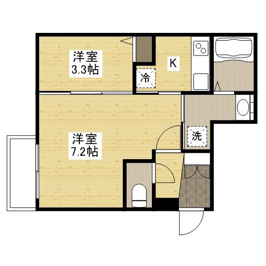 月光南観音弐番館(1LDK/3階)の間取り写真