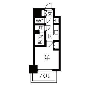 エステート金山(1K/4階)の間取り写真