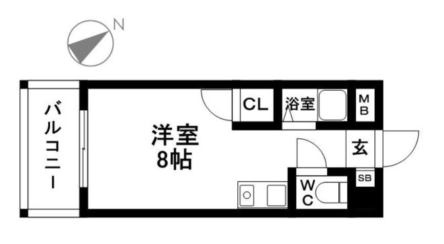 ライベストコート西公園405(ワンルーム/4階)の間取り写真