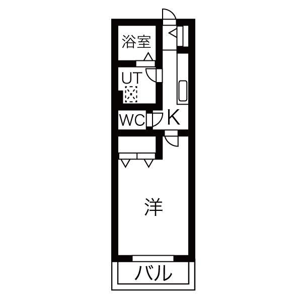 グリーンハピー柏木(1K/2階)の間取り写真