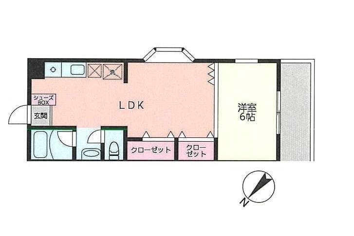 ドエル相模原(1LDK/2階)の間取り写真