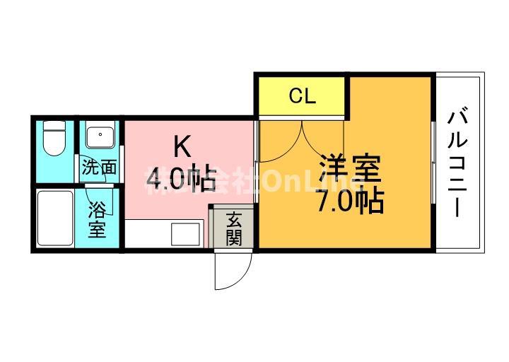 エステート高安A棟(1K/1階)の間取り写真