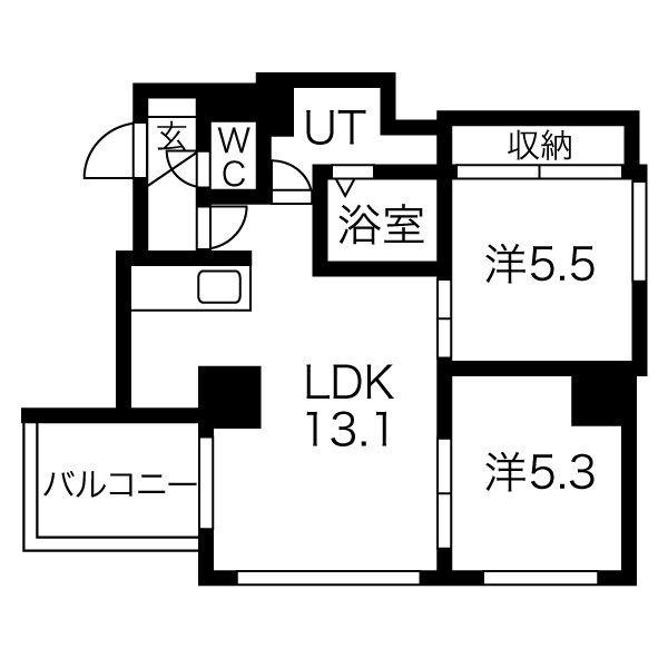 VIOLETTA(2LDK/8階)の間取り写真