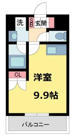コンセール上ヶ原(ワンルーム/3階)の間取り写真