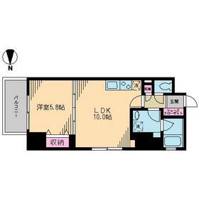 クレドラテース白河(1LDK/3階)の間取り写真