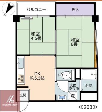 ハイムフロイデ(2DK/2階)の間取り写真
