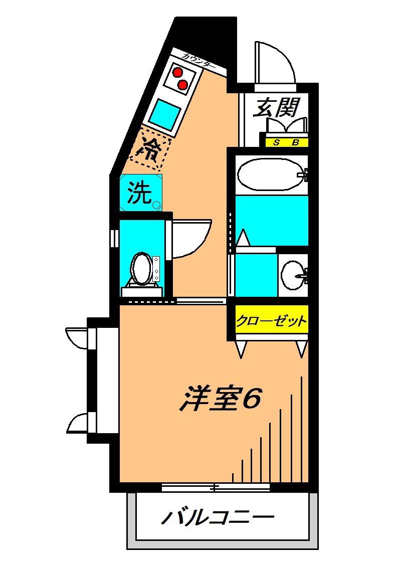 ルナコート(1K/3階)の間取り写真