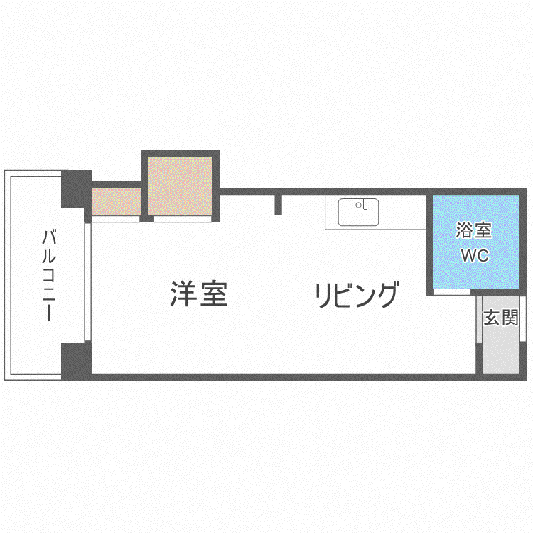 プラザハイツ24(ワンルーム/3階)の間取り写真