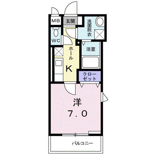 アークフローラ 富久町(1K/4階)の間取り写真
