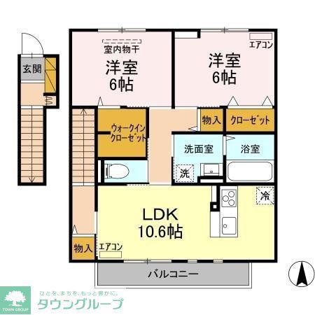 THE PARK FRONT(2LDK/2階)の間取り写真