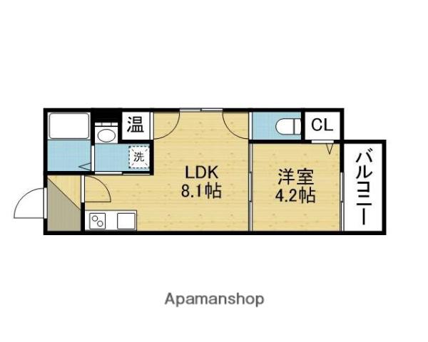 F ASECIA DEMODO(1LDK/2階)の間取り写真