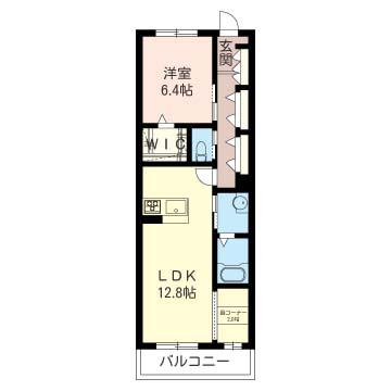 ブランシュネイジュ B(1LDK/1階)の間取り写真