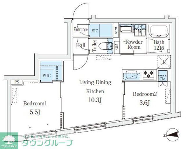 CREATIF桜新町(2LDK/3階)の間取り写真