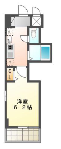 SUN STATE池花(1K/2階)の間取り写真