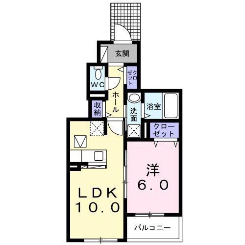 バーミィ ブリーズ(1LDK/1階)の間取り写真