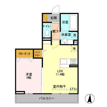 アルヴェアーレI(1LDK/2階)の間取り写真