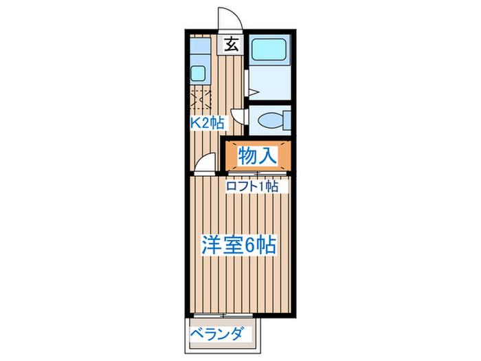 第一コーポナバタ(1K/1階)の間取り写真