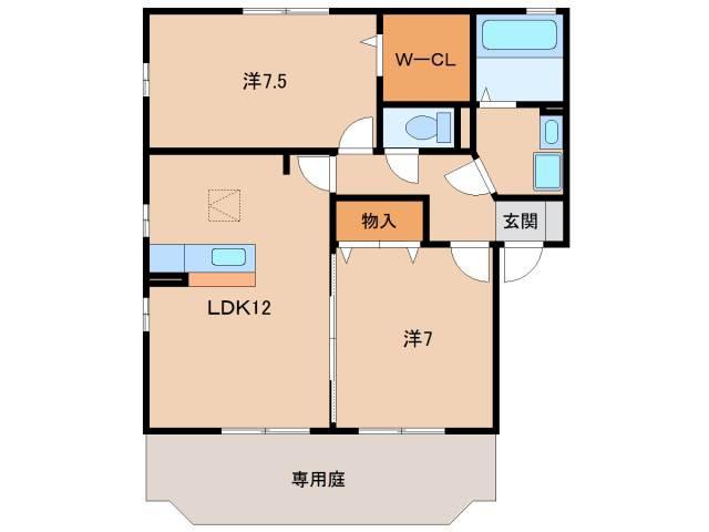 リビングタウンなごみ(2LDK/1階)の間取り写真