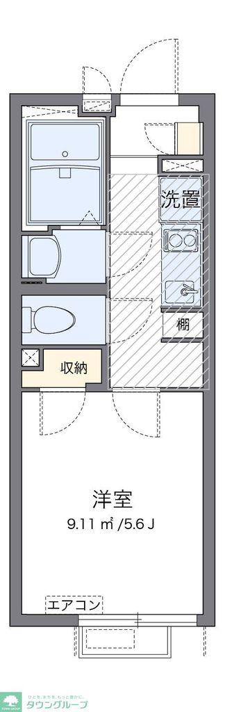 クレイノフェリス金町(1K/2階)の間取り写真
