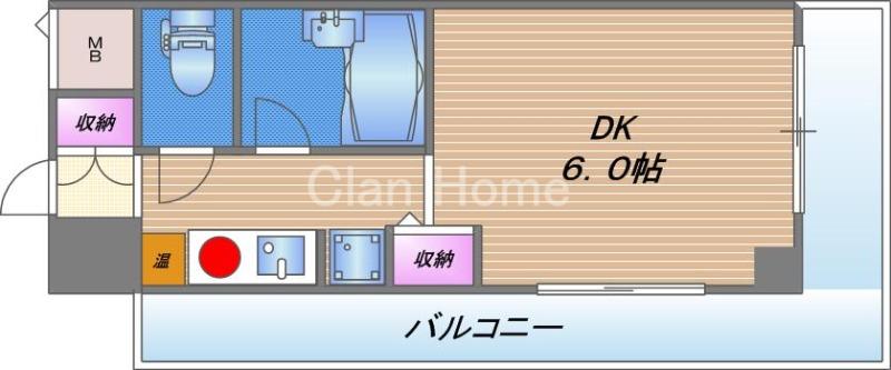 フロントリバー緑橋(1K/4階)の間取り写真