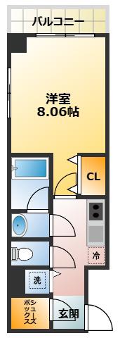 エルスタンザ西荻MODERNO(1K/3階)の間取り写真