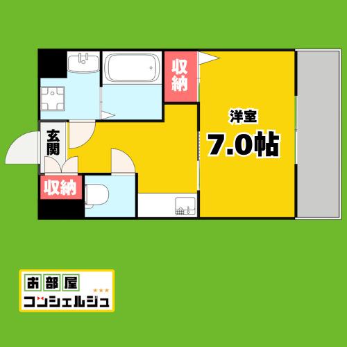 スカイコート御器所(1K/5階)の間取り写真