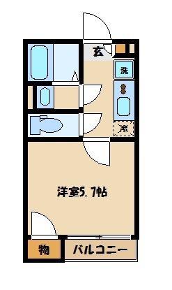レオネクストラビドール(1K/1階)の間取り写真