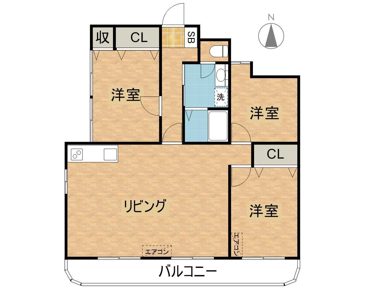 サンヒルズ諏訪(3LDK/2階)の間取り写真