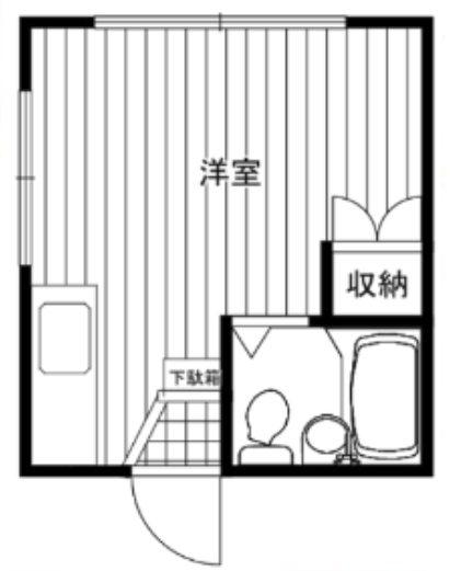 日ビルハウス(ワンルーム/2階)の間取り写真