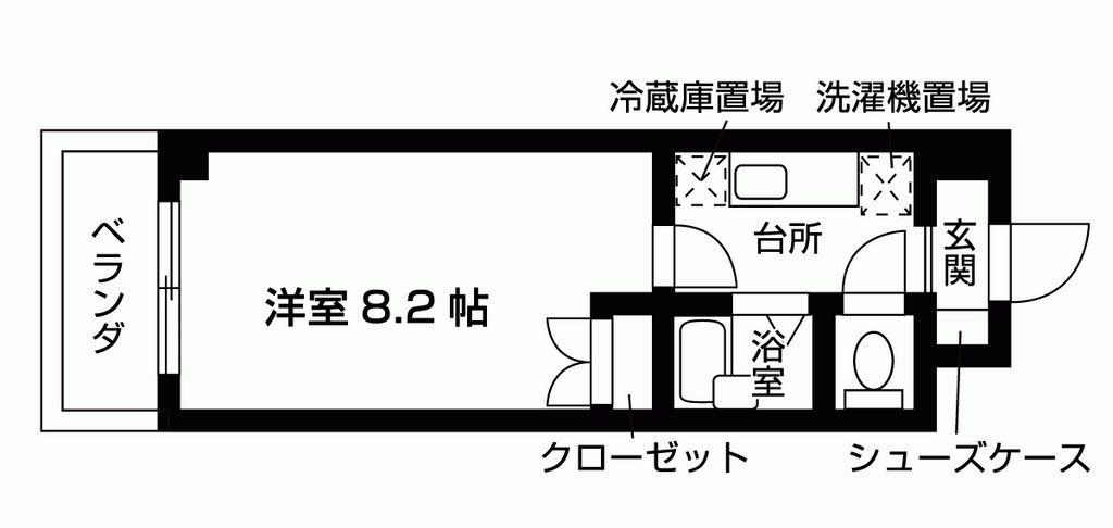 スタンザ府中(1K/2階)の間取り写真