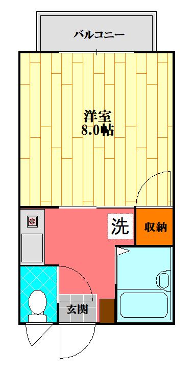 コーポヤマトB棟(1K/2階)の間取り写真