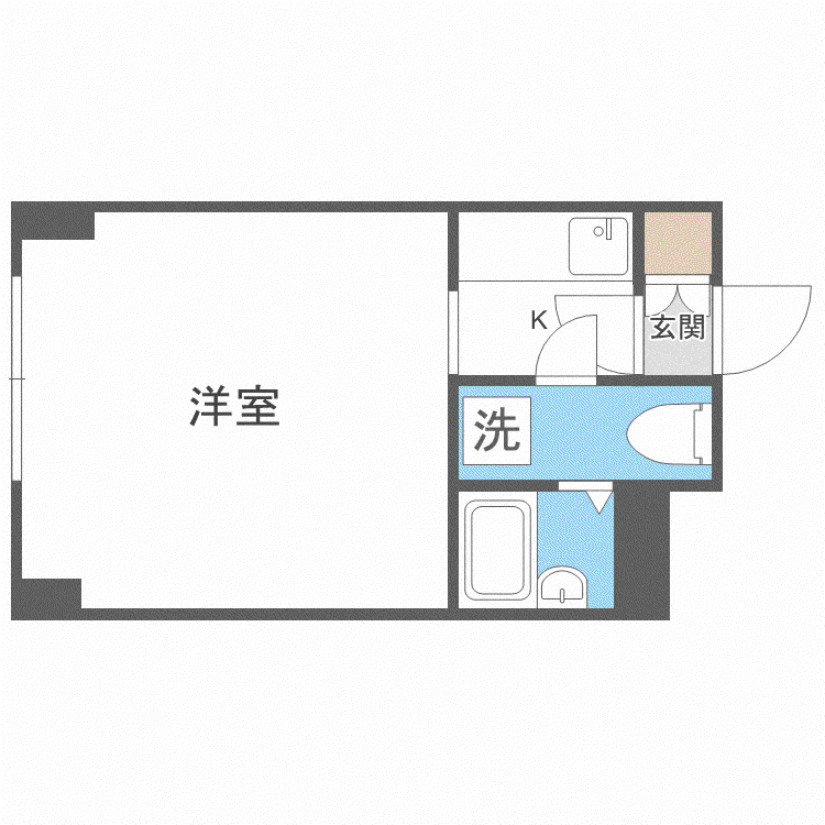 アルファアパル菊水(1K/6階)の間取り写真