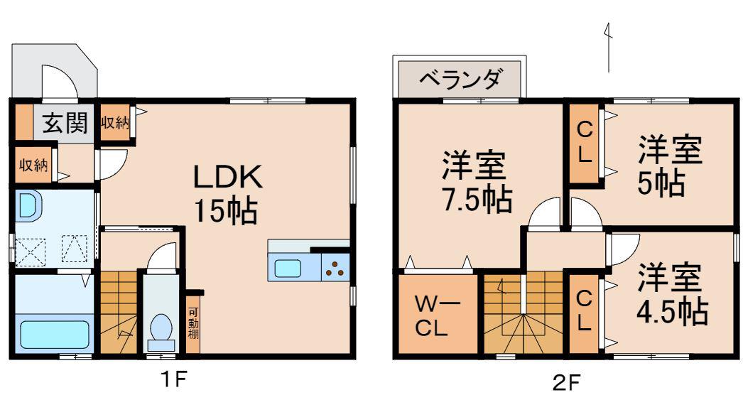 シアラ塩屋III(3LDK/1階)の間取り写真