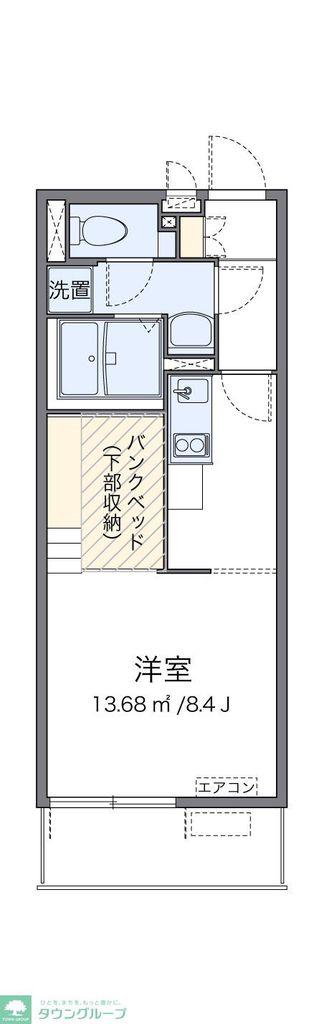 ミランダ長須賀(ワンルーム/2階)の間取り写真