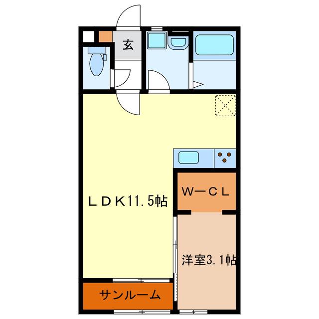 LA VITA(1LDK/1階)の間取り写真