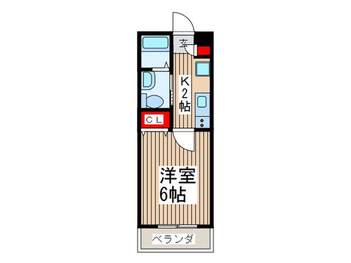 ラウレア西所沢(1K/3階)の間取り写真