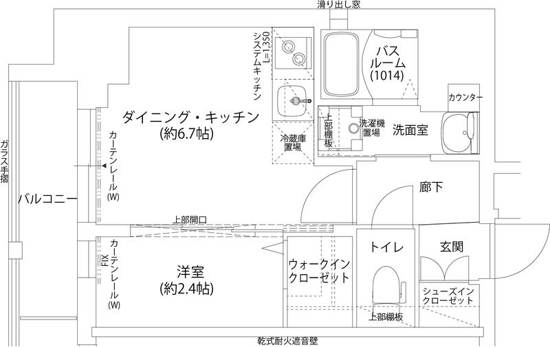 レジデンス神戸ウィステリアパーク(1DK/3階)の間取り写真