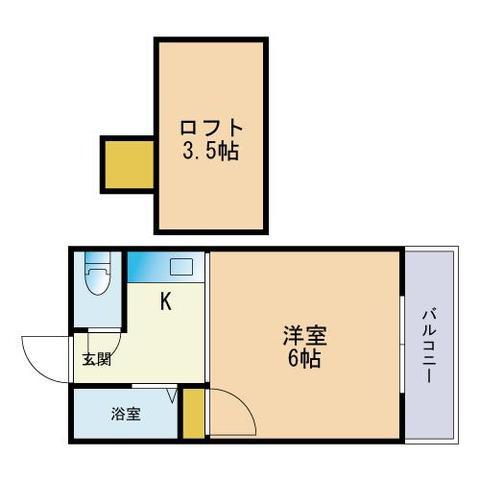 タウンハウス壱番館(ワンルーム/2階)の間取り写真
