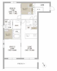 PRIME STAGE VII(2SLDK/3階)の間取り写真