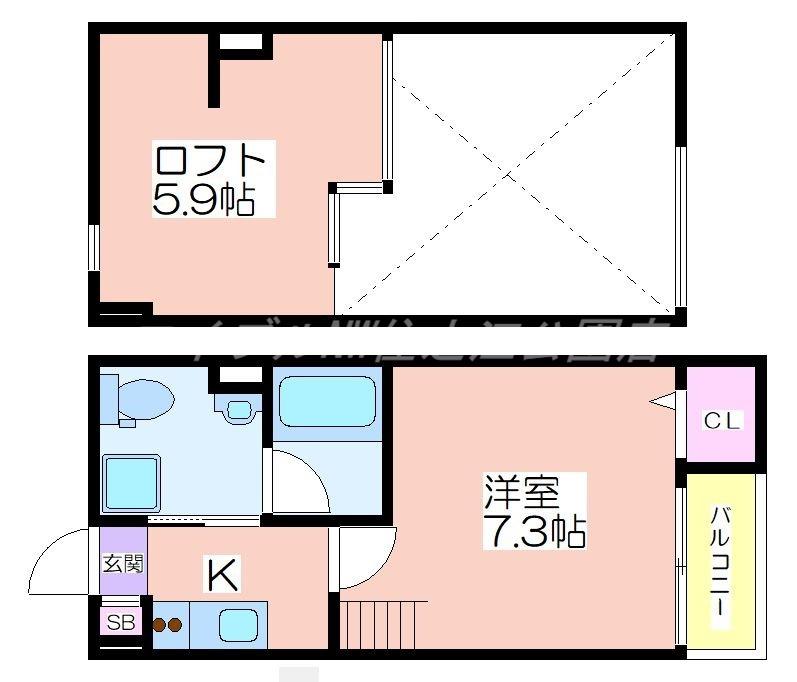 アクセル住之江(1K/2階)の間取り写真