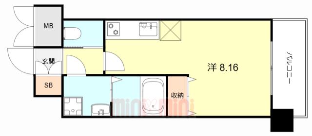 グランサンク02(ワンルーム/10階)の間取り写真