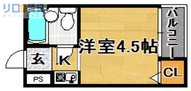 JPアパートメント東淀川II(1K/4階)の間取り写真