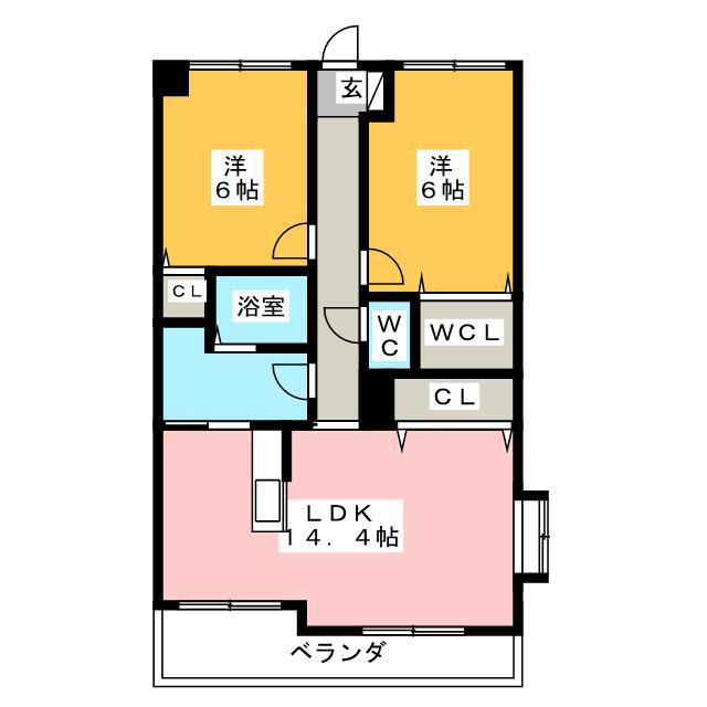 ベラーノ・K2東千代田(2LDK/1階)の間取り写真
