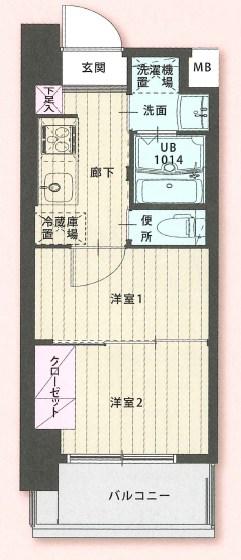 MARK AVENUE TOWER 久留米 NO99(2K/2階)の間取り写真