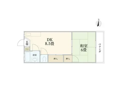 メゾンシブヤ(1DK/2階)の間取り写真