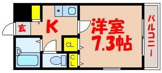 TKビル(1K/3階)の間取り写真
