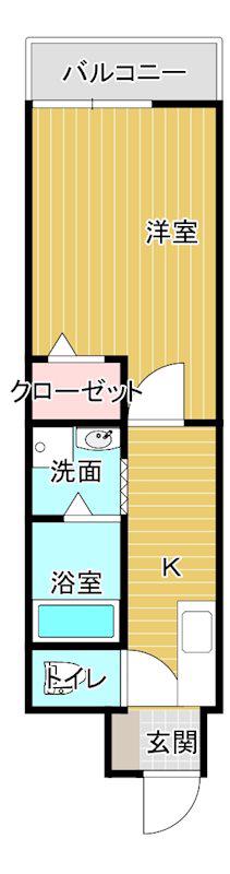 第11ドリームマンション(1K/2階)の間取り写真